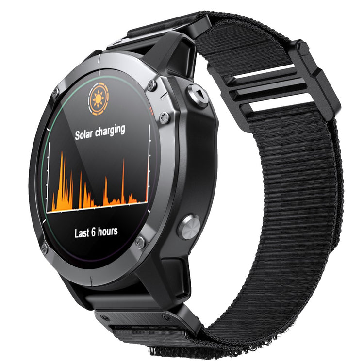 Vildt Fantastisk Nylon Universal Rem passer til Garmin Smartwatch - Sort#serie_1
