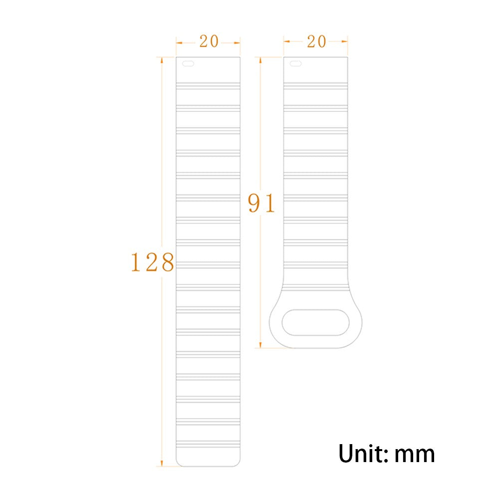 20mm Magnetic Sport Loop Watch Band Silicone Dual Color Replacement Strap - Black+Orange#serie_1