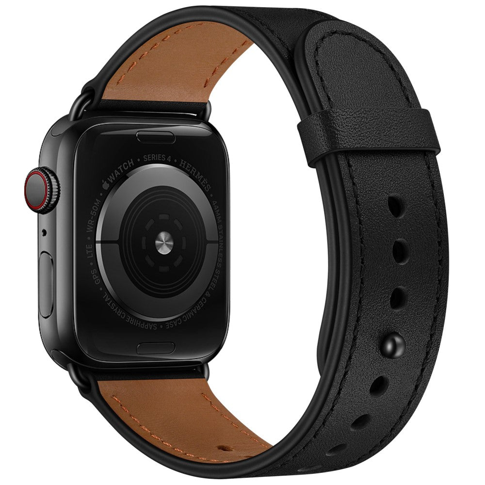 Meget Sejt Ægte Læder Universal Rem passer til Apple Smartwatch - Sort#serie_3