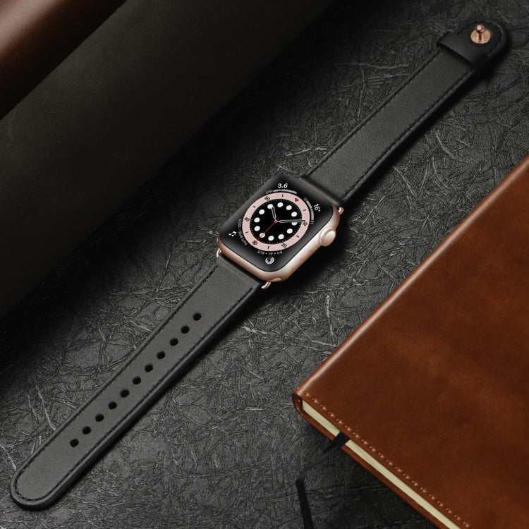 Meget Sejt Ægte Læder Universal Rem passer til Apple Smartwatch - Sort#serie_4