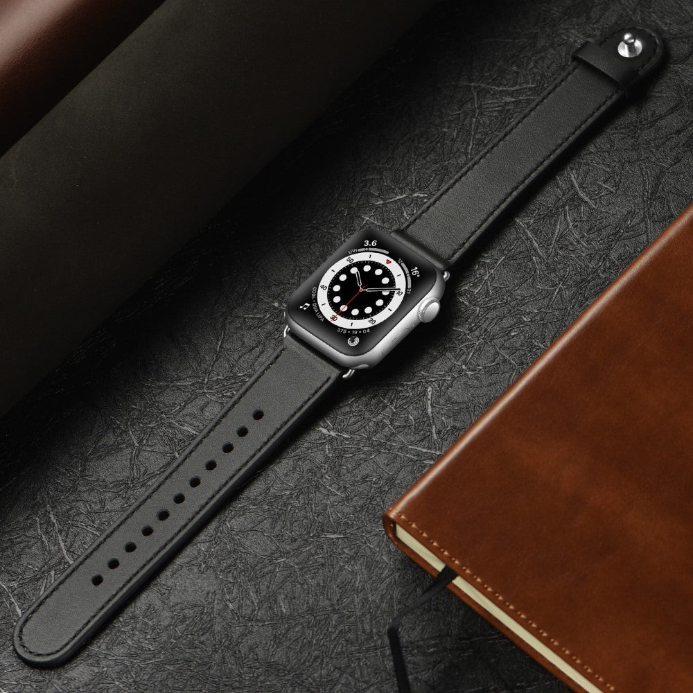 Meget Sejt Ægte Læder Universal Rem passer til Apple Smartwatch - Sort#serie_5