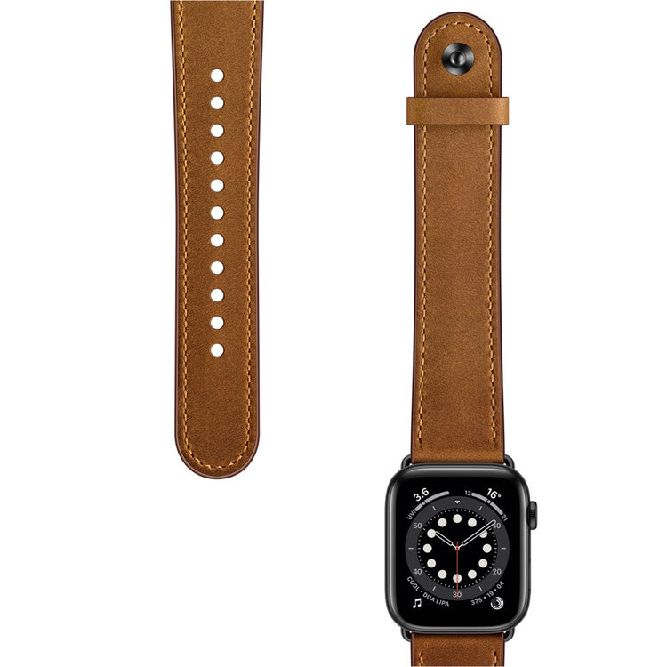 Meget Sejt Ægte Læder Universal Rem passer til Apple Smartwatch - Brun#serie_6