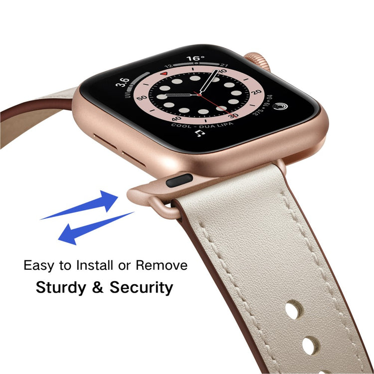 Meget Sejt Ægte Læder Universal Rem passer til Apple Smartwatch - Brun#serie_7