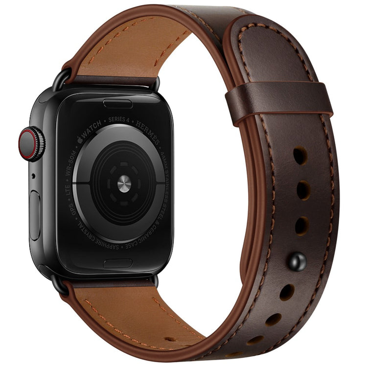 Meget Sejt Ægte Læder Universal Rem passer til Apple Smartwatch - Brun#serie_8