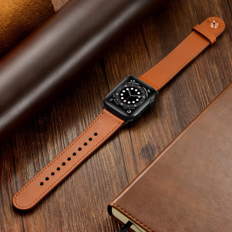 Meget Sejt Ægte Læder Universal Rem passer til Apple Smartwatch - Brun#serie_9