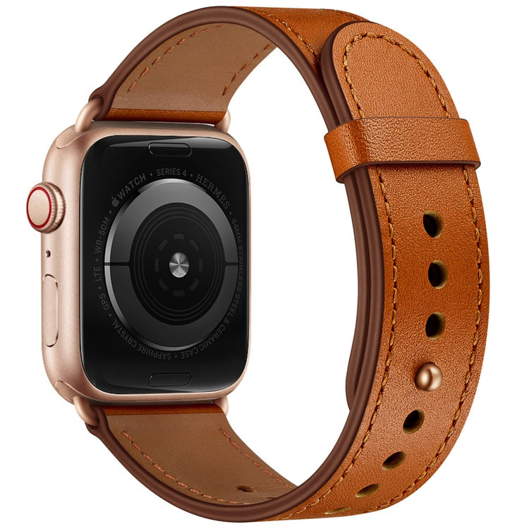 Meget Sejt Ægte Læder Universal Rem passer til Apple Smartwatch - Brun#serie_10