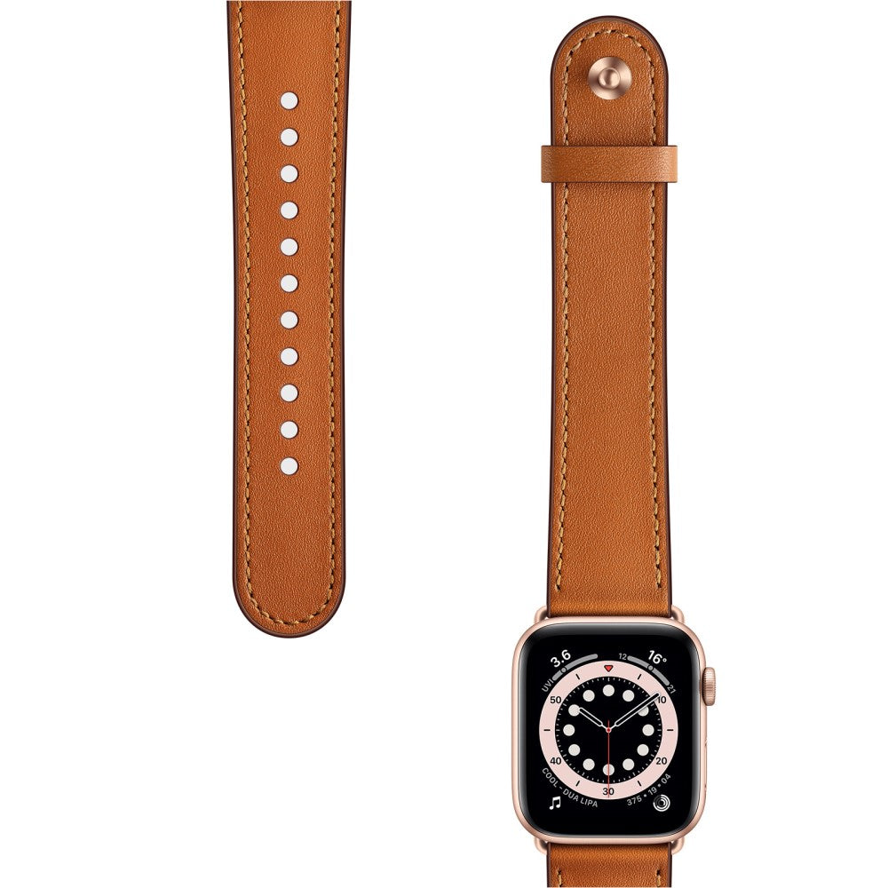 Meget Sejt Ægte Læder Universal Rem passer til Apple Smartwatch - Brun#serie_10