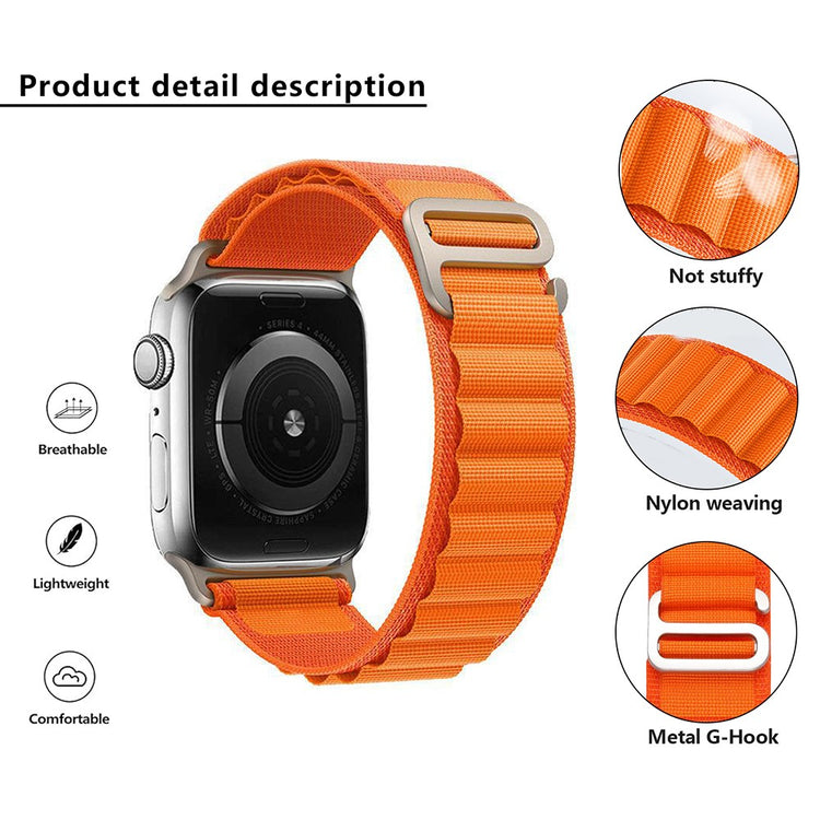 Vildt Fint Nylon Universal Rem passer til Apple Smartwatch - Orange#serie_4