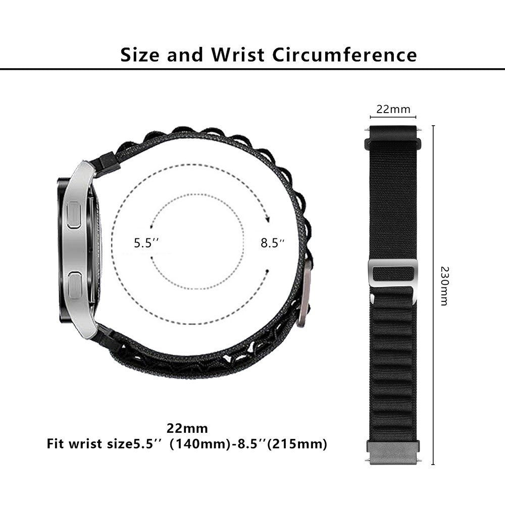 Meget Holdbart Nylon Universal Rem passer til Smartwatch - Hvid#serie_16