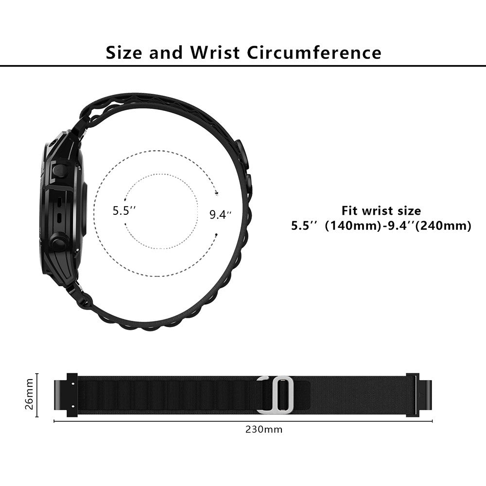 Helt Vildt Fantastisk Nylon Universal Rem passer til Garmin Smartwatch - Hvid#serie_20