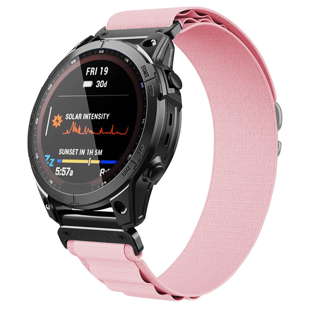 Meget Hårdfør Nylon Universal Rem passer til Garmin Smartwatch - Pink#serie_3