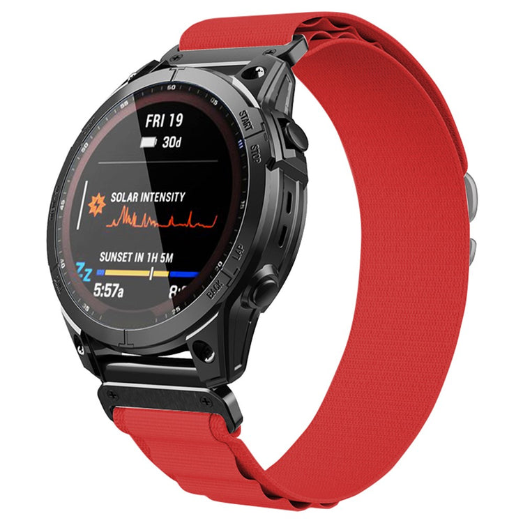 Meget Hårdfør Nylon Universal Rem passer til Garmin Smartwatch - Rød#serie_4