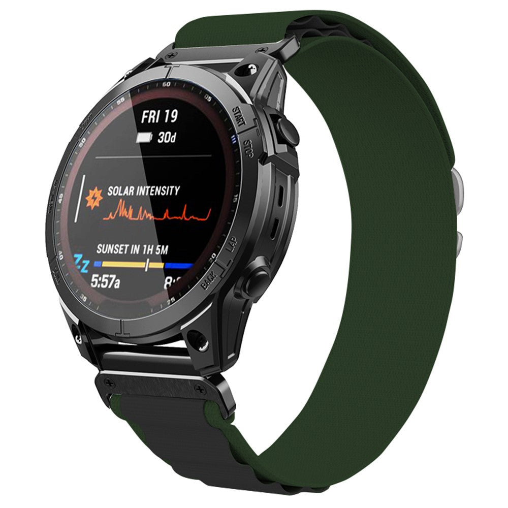 Meget Hårdfør Nylon Universal Rem passer til Garmin Smartwatch - Grøn#serie_8