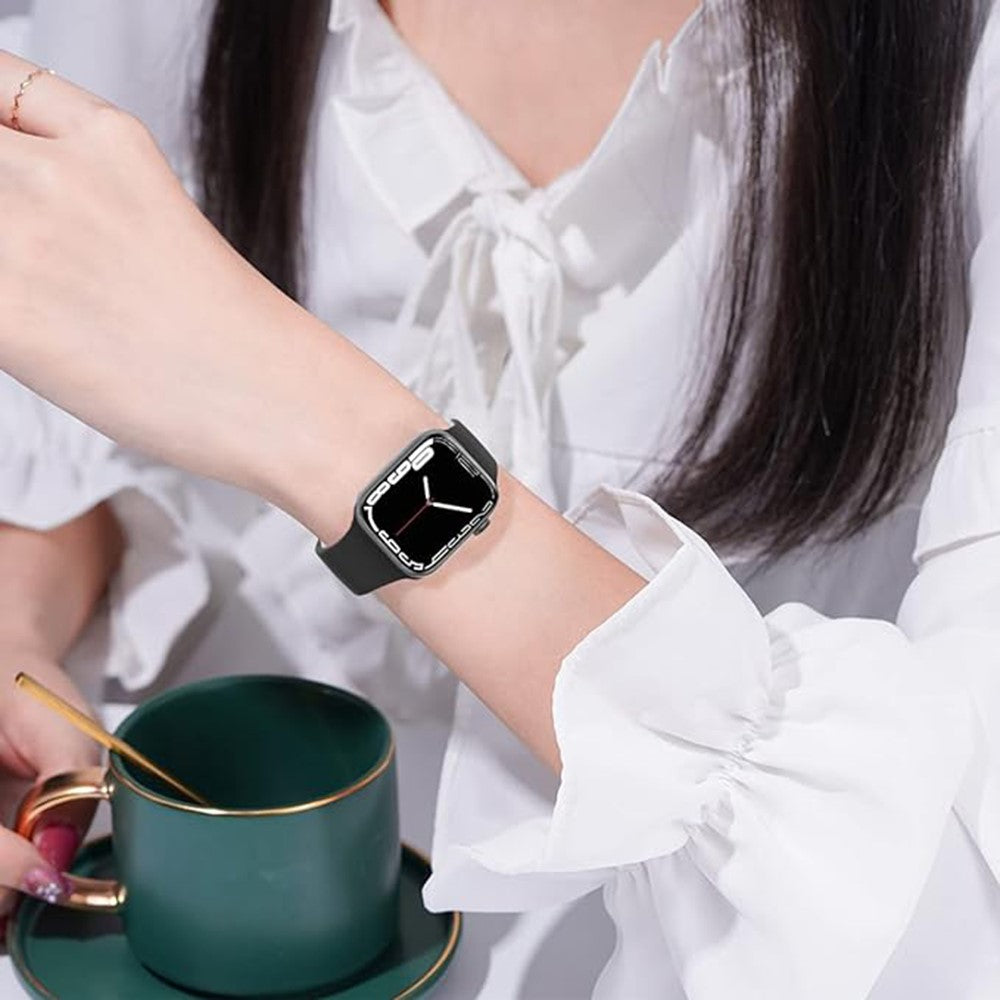 Mega Fint Silikone Universal Rem passer til Apple Smartwatch - Sort#serie_1