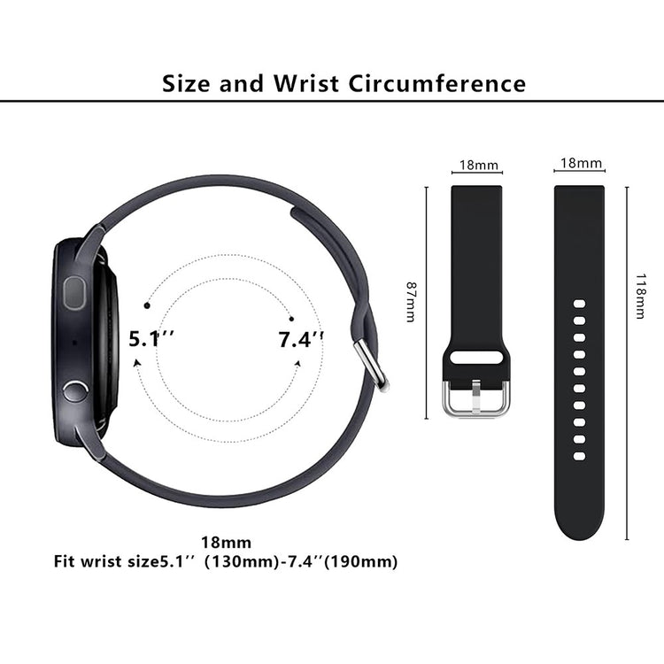 Rigtigt Godt Silikone Rem passer til 18mm - Lilla#serie_4