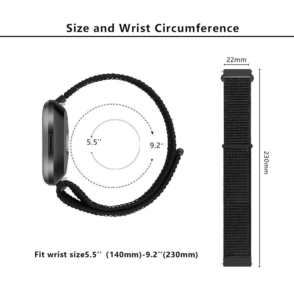 Mega Slidstærk Nylon Universal Rem passer til Fitbit Smartwatch - Rød#serie_9