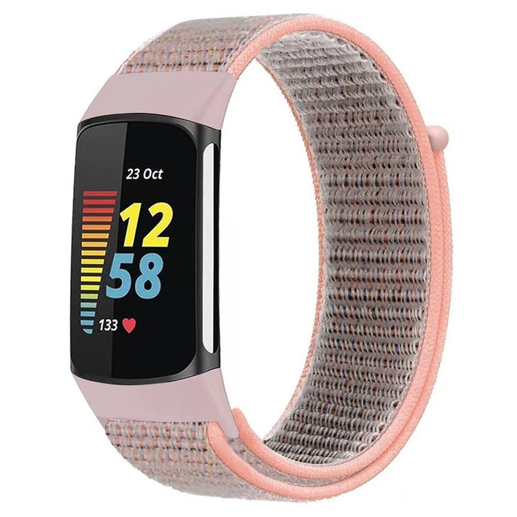 Sejt Nylon Universal Rem passer til Fitbit Charge 3 / Fitbit Charge 4 - Pink#serie_2
