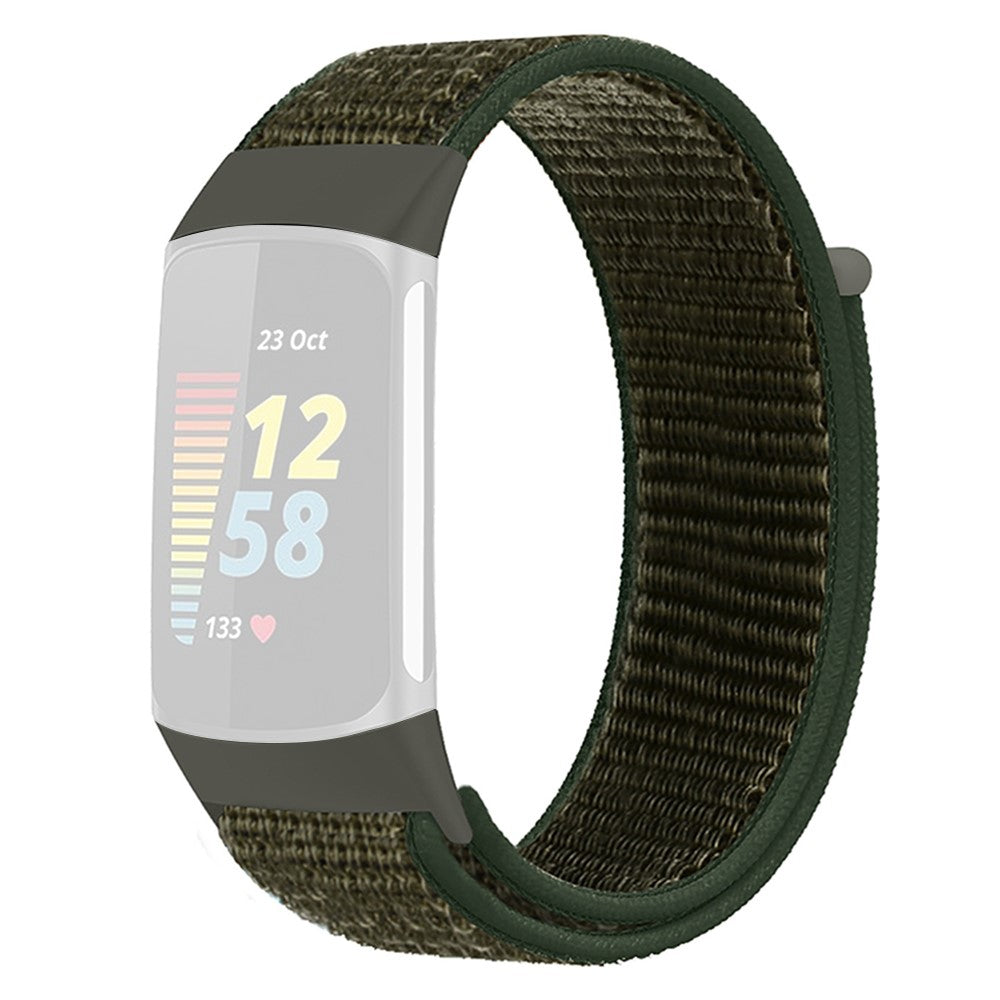 Sejt Nylon Universal Rem passer til Fitbit Charge 3 / Fitbit Charge 4 - Grøn#serie_6