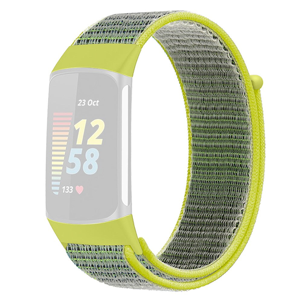 Sejt Nylon Universal Rem passer til Fitbit Charge 3 / Fitbit Charge 4 - Gul#serie_7