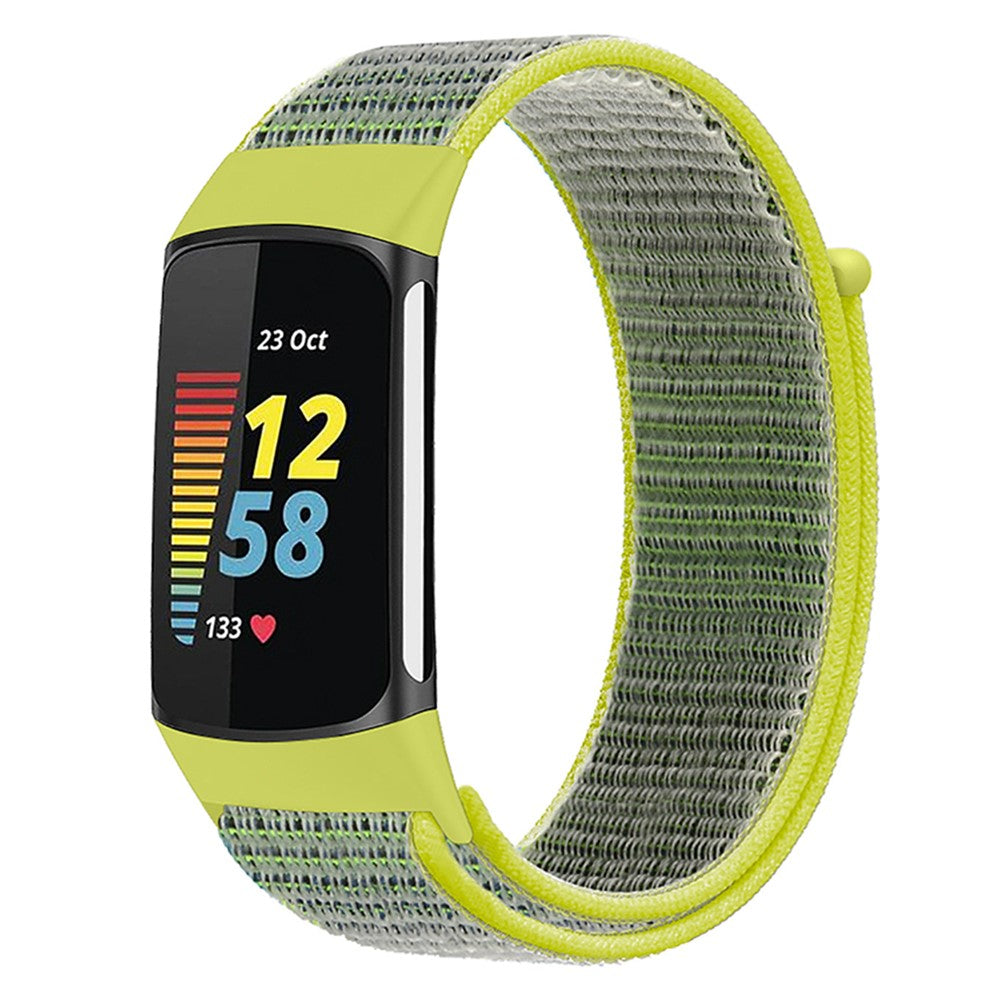 Sejt Nylon Universal Rem passer til Fitbit Charge 3 / Fitbit Charge 4 - Gul#serie_7
