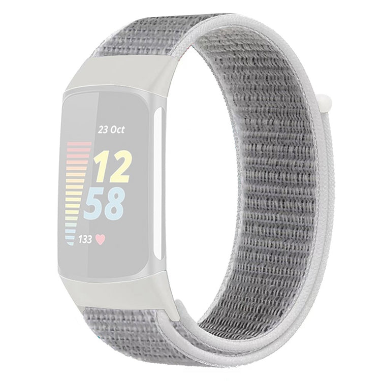 Pænt Nylon Universal Rem passer til Fitbit Charge 5 / Fitbit Charge 6 - Sølv#serie_3