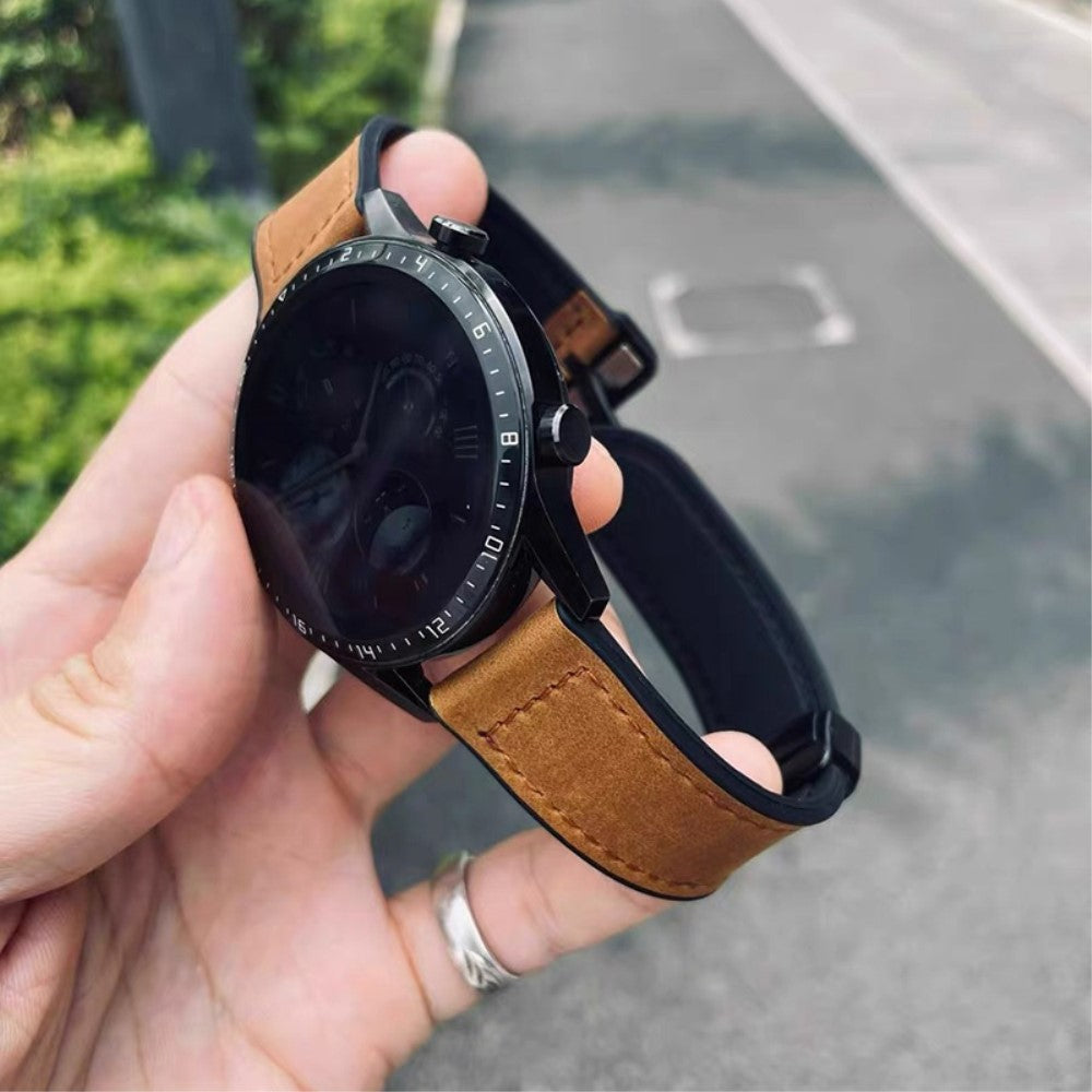 Super Pleasant Smartwatch Genuine Leather Universel Strap - Black#serie_4