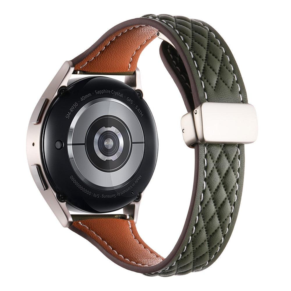 Super Skøn Ægte Læder Universal Rem passer til Smartwatch - Grøn#serie_8