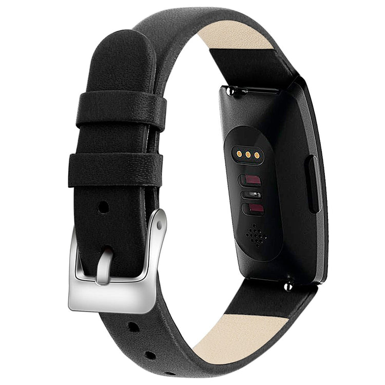 Very Fashionable Fitbit Inspire 1 Genuine Leather Strap - Black#serie_5