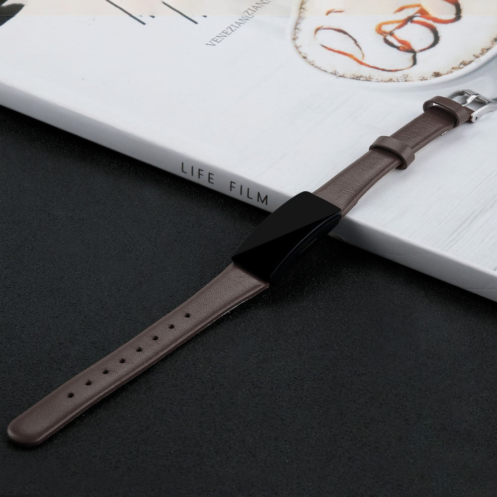 Very Fashionable Fitbit Inspire 1 Genuine Leather Strap - Silver#serie_6