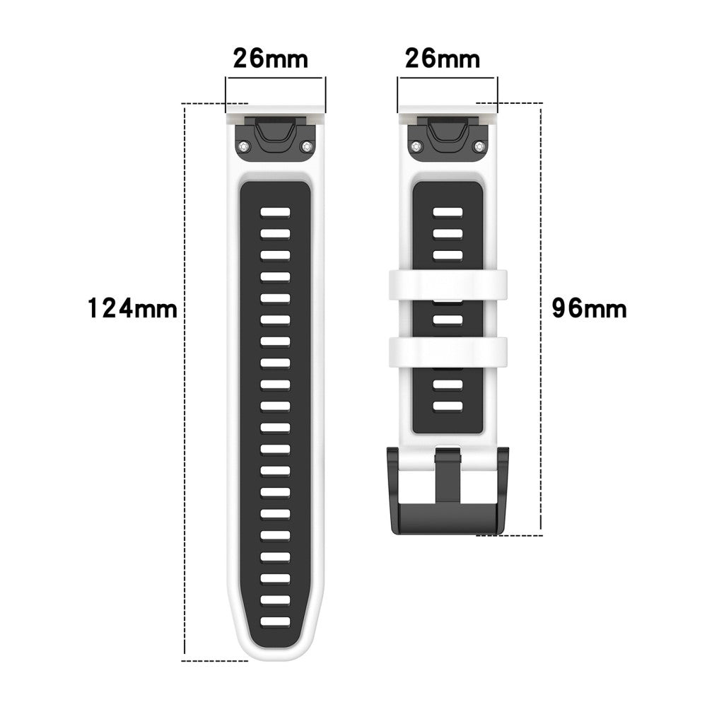 Garmin Fenix 7X / Fenix 7X Pro Watch Band 26mm Waterproof Light Silicone Bracelet - Olive Green+Black#serie_3