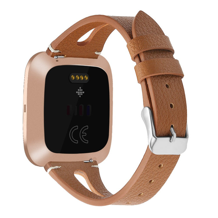 Mega Fashionable Fitbit Versa 3 Genuine Leather Strap - Brown#serie_11