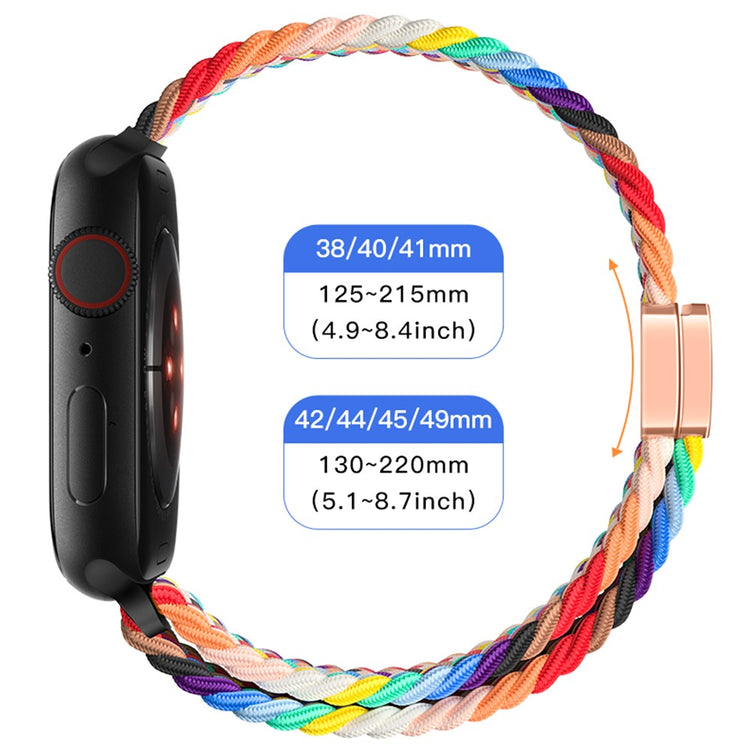 For Apple Watch Ultra 2 Ultra 49mm  /  9 8 7 45mm  /  SE (2023) SE (2022) SE 6 5 4 44mm  /  3 2 1 42mm Watch Strap Braided Nylon Band - Z Texture+Black Red#serie_2