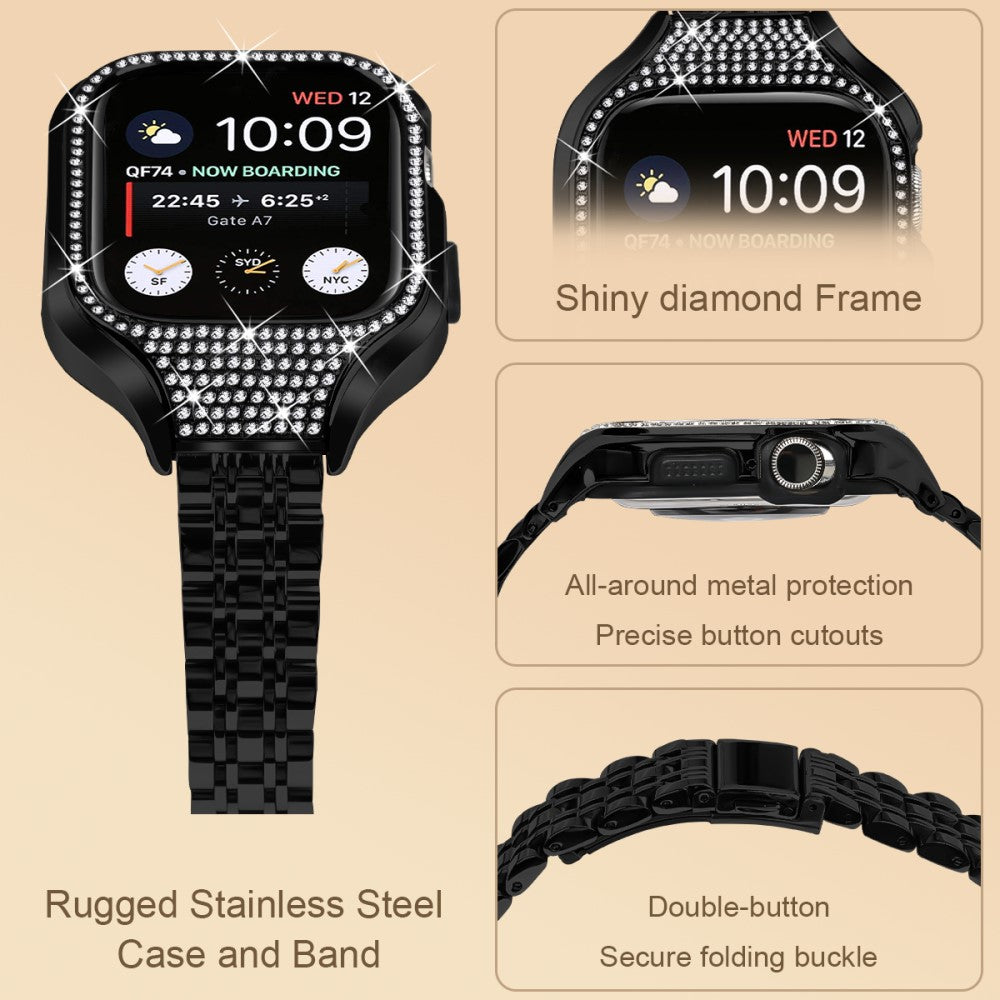 Very Good Apple Smartwatch Rhinestone Universel Strap - Black#serie_1