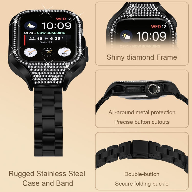 Super Elegant Apple Smartwatch Rhinestone Universel Strap - Black#serie_1