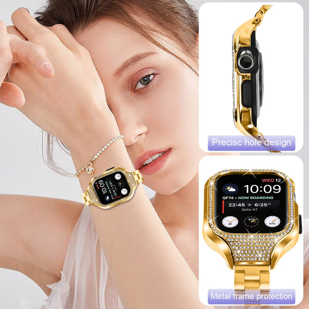 Lovely Apple Smartwatch Rhinestone Universel Strap - Gold#serie_3