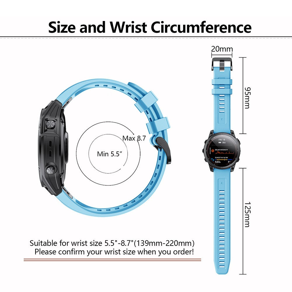 Mega Agreeable Garmin Smartwatch Silicone Universel Strap - Blue#serie_3