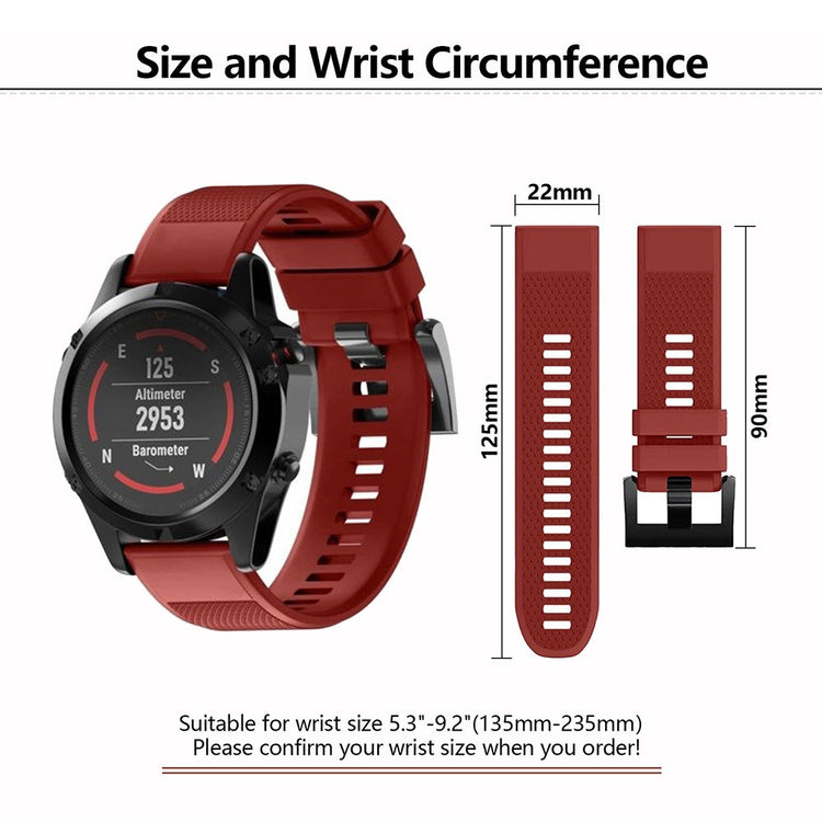 Durable Garmin Smartwatch Silicone Universel Strap - Red#serie_6