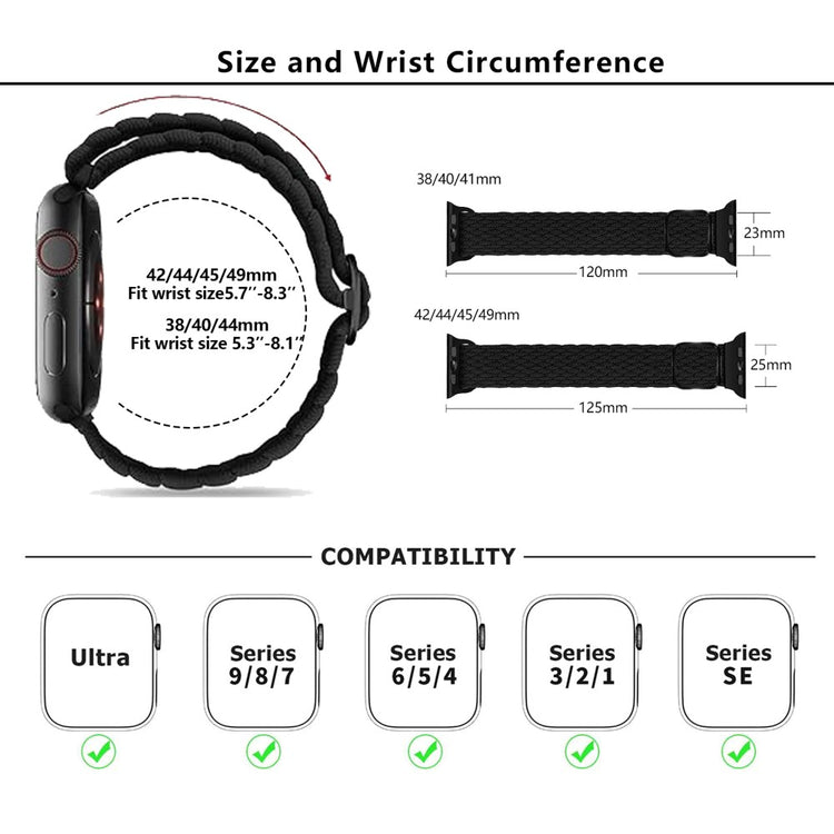 Very Elegant Apple Smartwatch Nylon Universel Strap - Black#serie_13