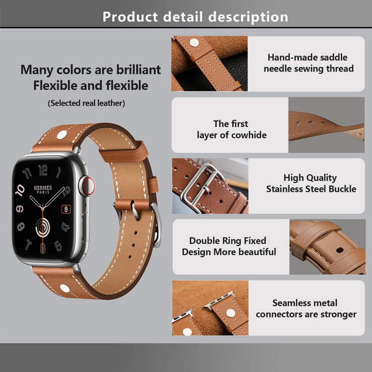 Excellent Apple Smartwatch Genuine Leather Universel Strap - Blue#serie_5