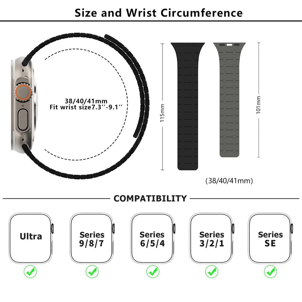 Great Apple Smartwatch Silicone Universel Strap - Silver#serie_3