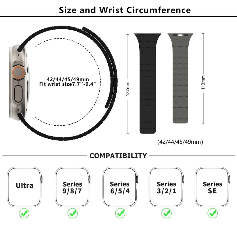 Super Neat Apple Smartwatch Silicone Universel Strap - Silver#serie_3