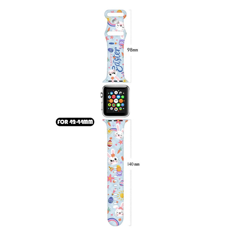 For Apple Watch Ultra 2 Ultra 49mm / 9 8 7 45mm / 6 5 4 SE (2022) / (2023) / SE 44mm / 3 2 1 42mm Pattern Silicone Watch Band - Easter Pattern 1#serie_1