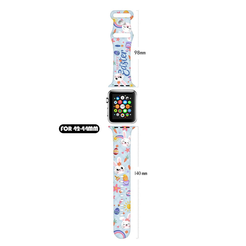 For Apple Watch Ultra 2 Ultra 49mm / 9 8 7 45mm / 6 5 4 SE (2022) / (2023) / SE 44mm / 3 2 1 42mm Pattern Silicone Watch Band - XO Heart 04#serie_8