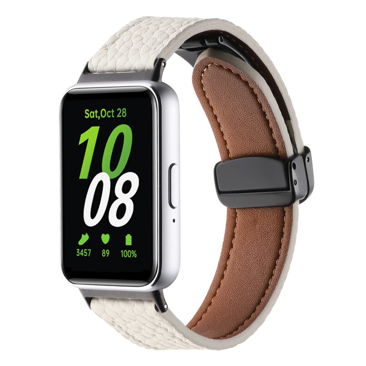 Very Tough Samsung Galaxy Fit 3 Genuine Leather Strap - White#serie_2