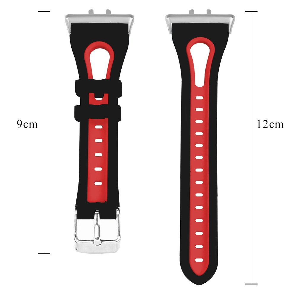 SM-R390 For Samsung Galaxy Fit3 Silicone Watch Band Adjustable Dual Color Wrist Strap - Black+Red#serie_4