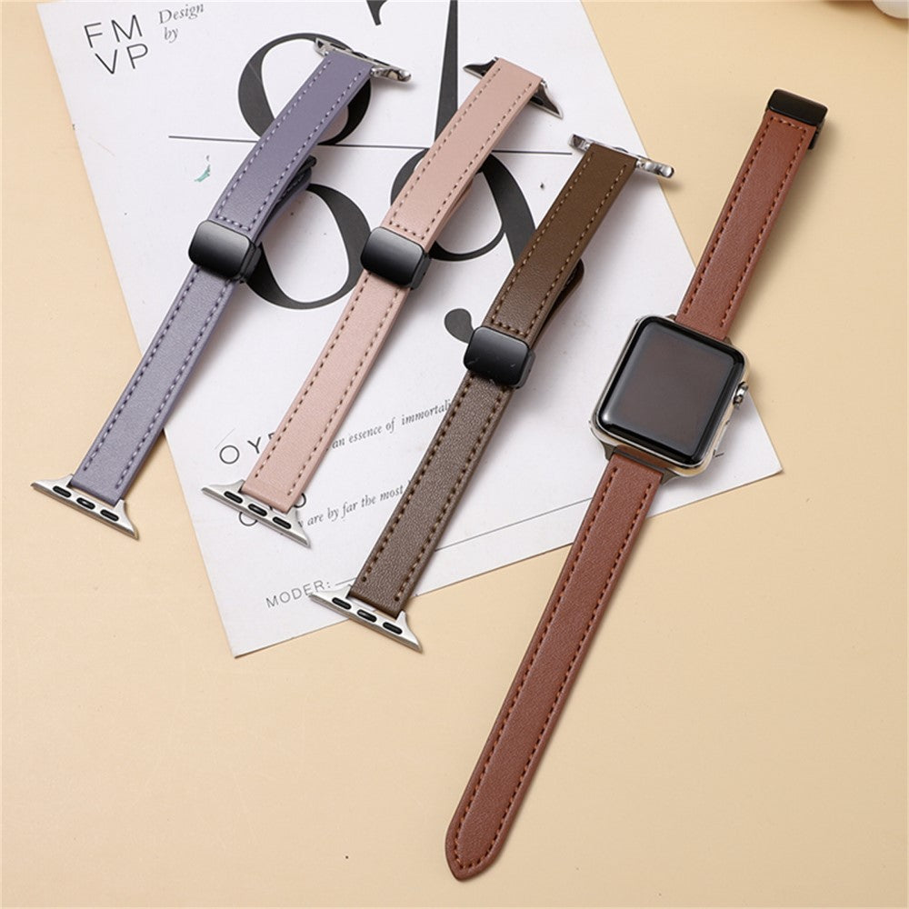 Classic Apple Smartwatch Pu Leather Universel Strap - Silver#serie_9