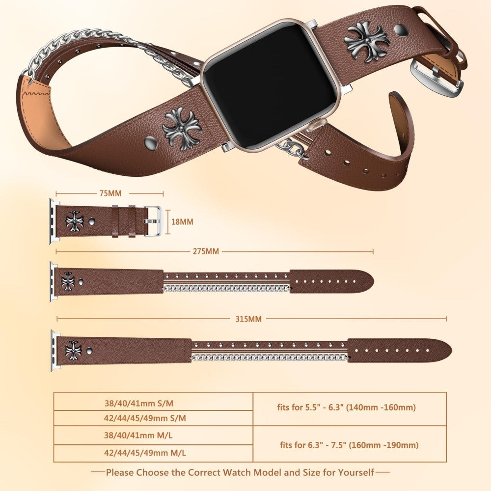 Delightful Apple Smartwatch Genuine Leather Universel Strap - Brown#serie_2