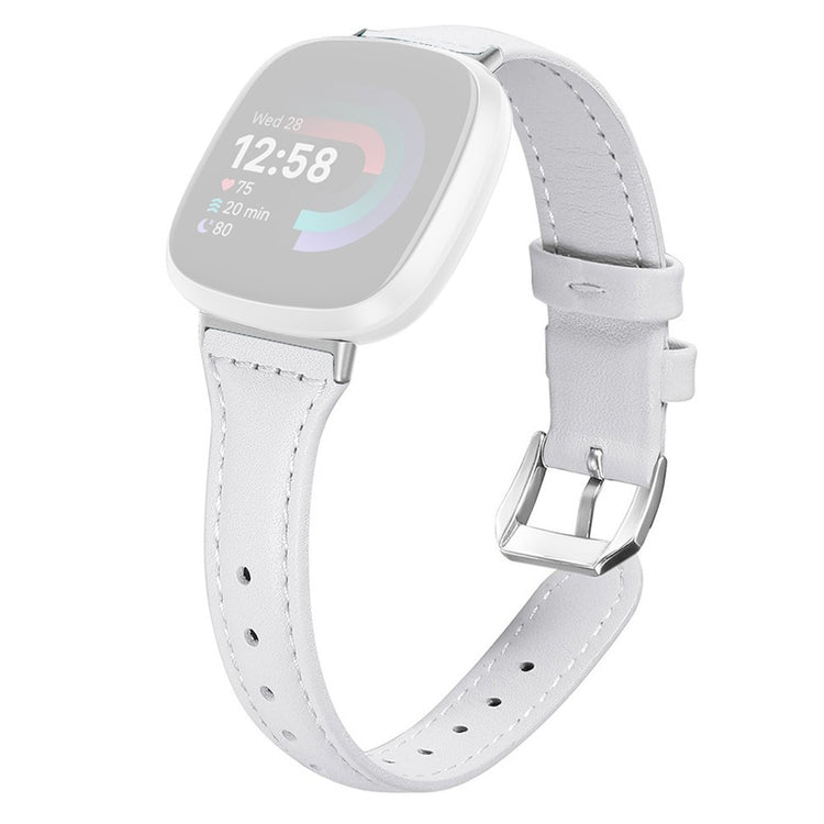 Fitbit Versa 3 / Fitbit Versa 4 Genuine Leather Universel Strap - White#serie_4