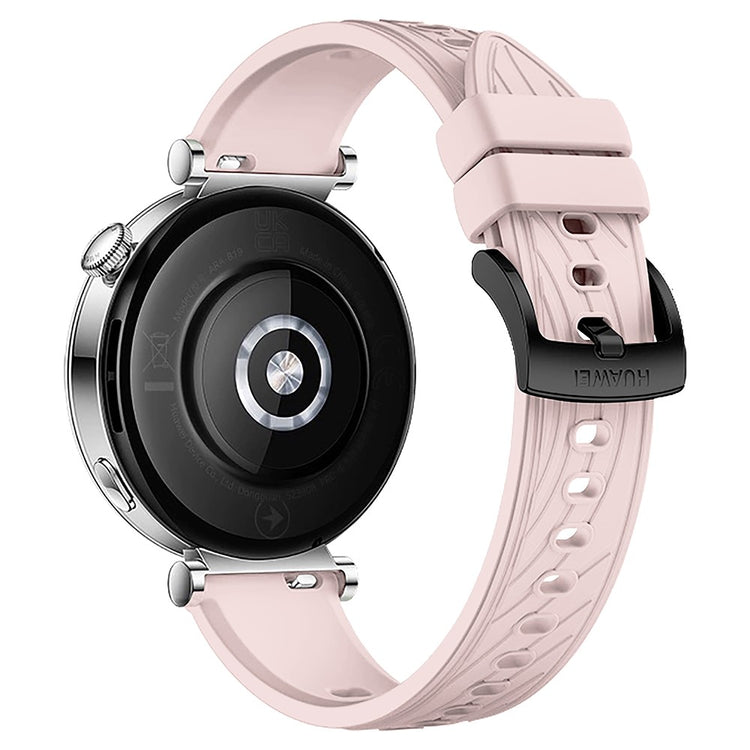 Huawei Watch GT 4 41mm / Xiaomi Mi Watch Silicone band 18mm Textured Watch Strap - Pink+Black Buckle#serie_15