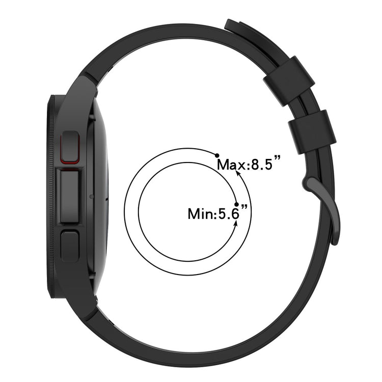 Samsung Galaxy Watch4 / Watch 5 / Watch 5 Pro / Watch6 Replacement Bands Black Buckle Silicone Strap - Black#serie_1